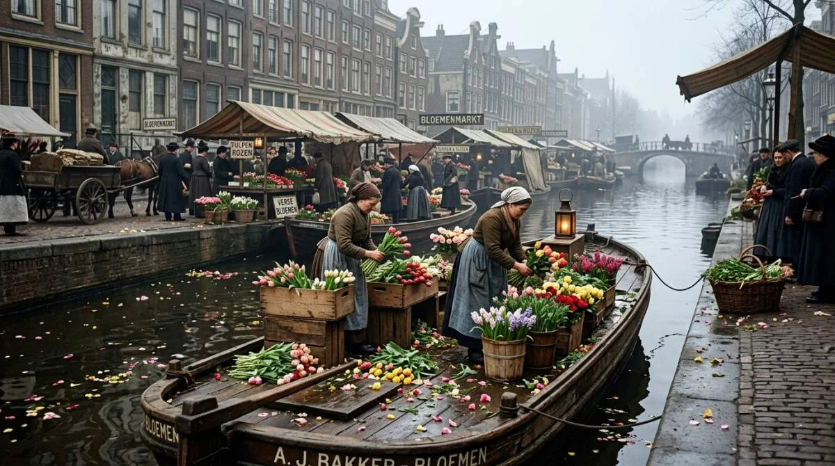 Bloemenmarkt: de drijvende markt die Amsterdam kleurde