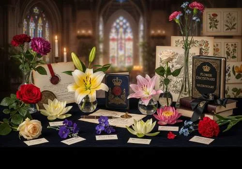 Historische bloemen die de verborgen betekenis en oude symboliek uit het verleden laten zien.