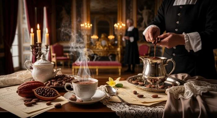 Anne van Oostenrijk introduceert warme chocolade als luxeritueel aan het Franse hof
