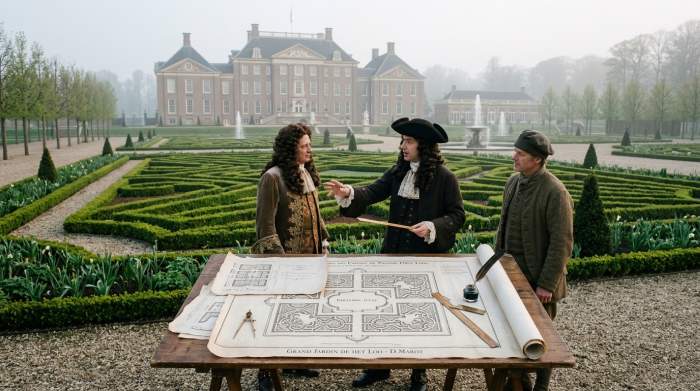 Daniel Marot met zijn Franse tuinontwerp voor een Nederlands landgoed