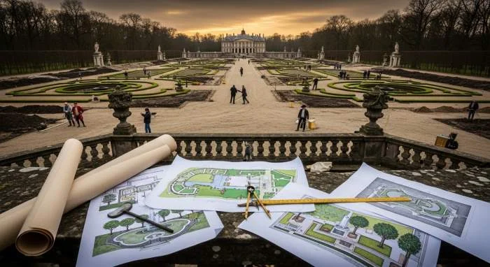 Ontwerptekening van Daniel Marot voor de baroktuin van Paleis Het Loo