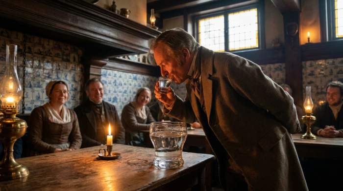 Jeneverglas gevuld tot rand