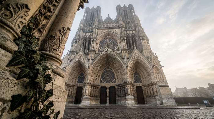 Klimop op Reims portaal