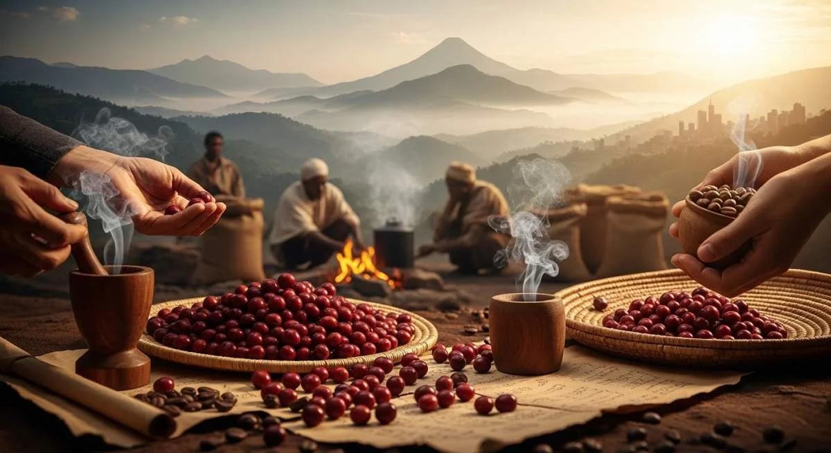 Ethiopische koffie verspreidt zich via handelsroutes en verandert de wereldgeschiedenis