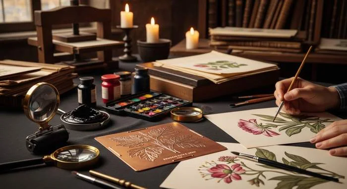 Kopergravures en handkleuring maken botanische platen tot unieke wetenschappelijke kunstwerken