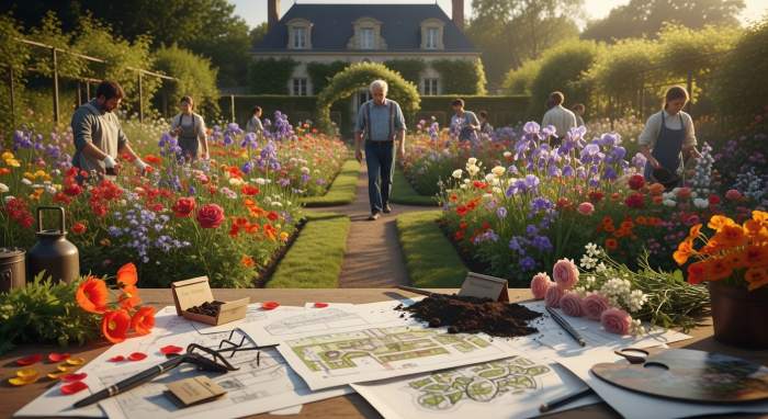 Monet verandert Giverny van formele tuin in wilde impressionistische bloemencompositie