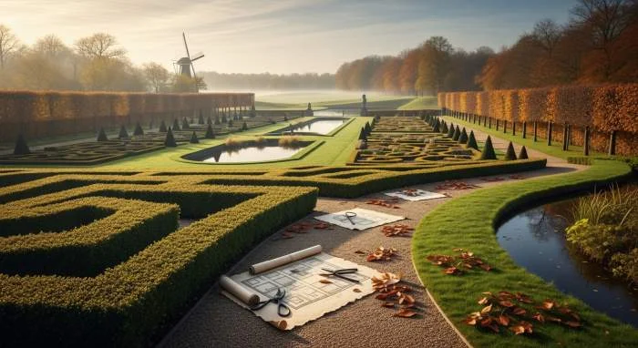 Geometrische tuin wordt landschapspark