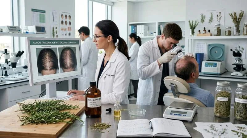 Klinische studie uit 2015 vergelijkt rozemarijnolie met minoxidil voor haargroei