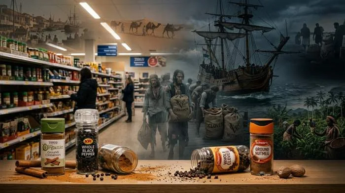 Specerijen in moderne supermarkt